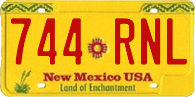NM license plate 744RNL