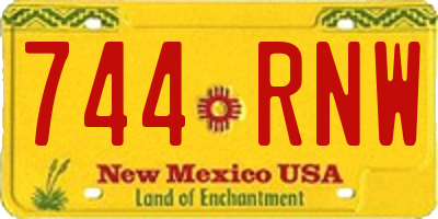 NM license plate 744RNW