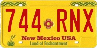 NM license plate 744RNX