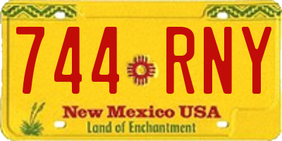 NM license plate 744RNY