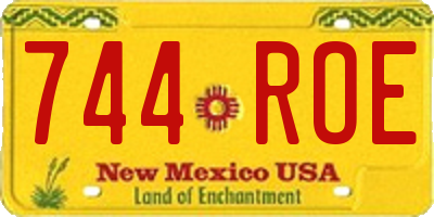 NM license plate 744ROE