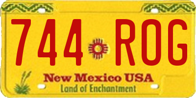 NM license plate 744ROG
