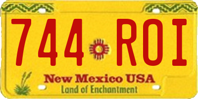 NM license plate 744ROI