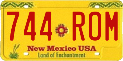 NM license plate 744ROM