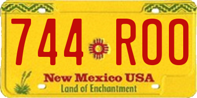NM license plate 744ROO