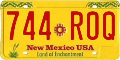 NM license plate 744ROQ