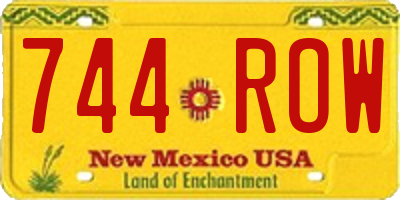 NM license plate 744ROW