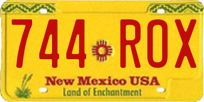NM license plate 744ROX