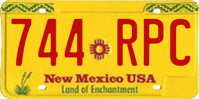 NM license plate 744RPC