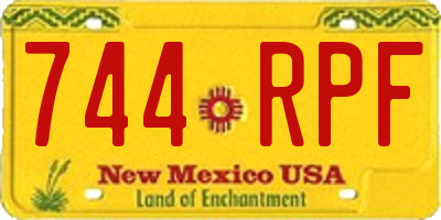 NM license plate 744RPF