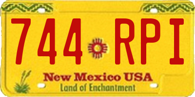 NM license plate 744RPI