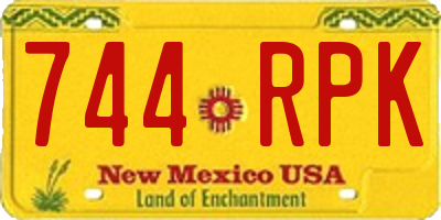 NM license plate 744RPK