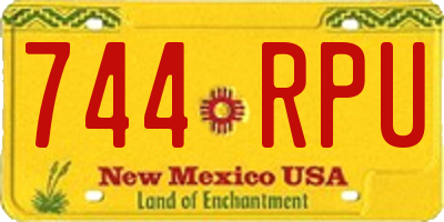 NM license plate 744RPU