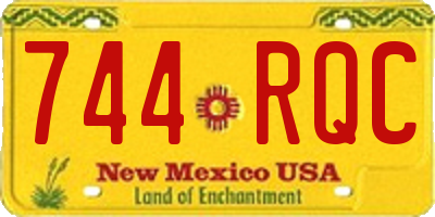 NM license plate 744RQC