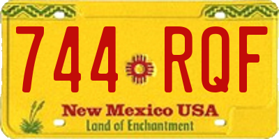 NM license plate 744RQF