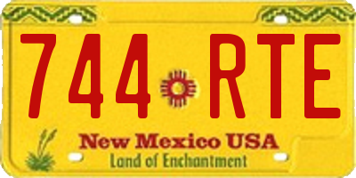 NM license plate 744RTE