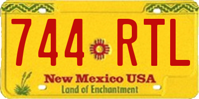 NM license plate 744RTL