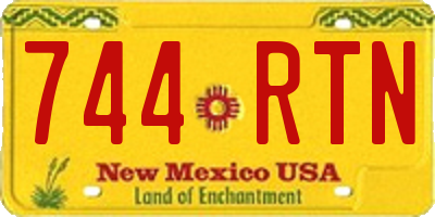 NM license plate 744RTN