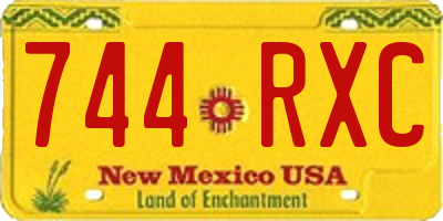 NM license plate 744RXC