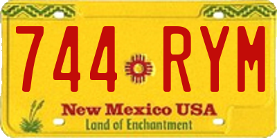 NM license plate 744RYM