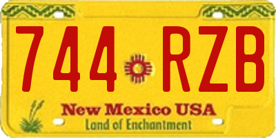 NM license plate 744RZB
