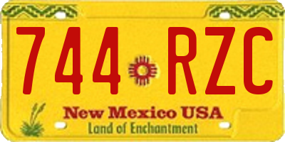 NM license plate 744RZC