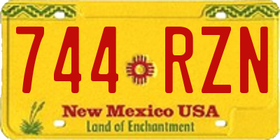 NM license plate 744RZN