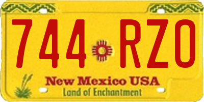 NM license plate 744RZO
