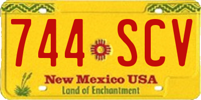 NM license plate 744SCV