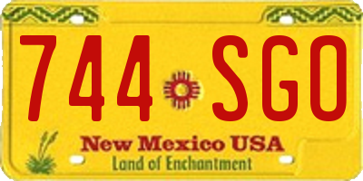 NM license plate 744SGO