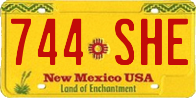 NM license plate 744SHE