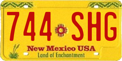 NM license plate 744SHG