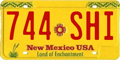 NM license plate 744SHI