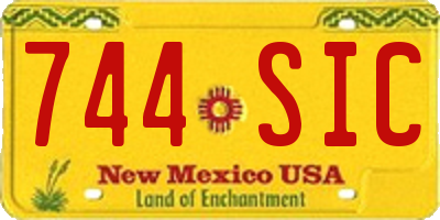 NM license plate 744SIC