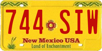 NM license plate 744SIW