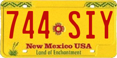 NM license plate 744SIY