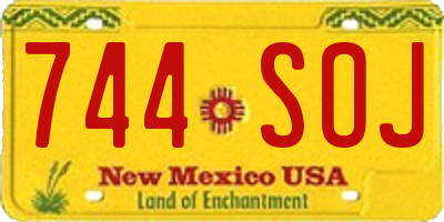 NM license plate 744SOJ