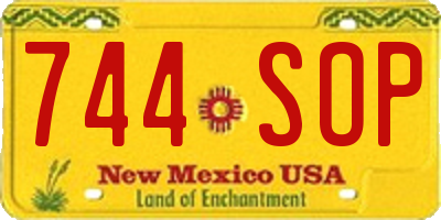 NM license plate 744SOP