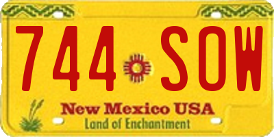 NM license plate 744SOW