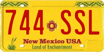 NM license plate 744SSL