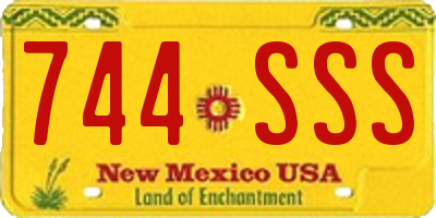NM license plate 744SSS