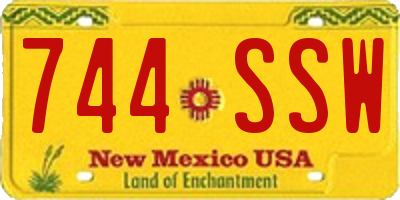 NM license plate 744SSW