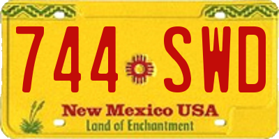 NM license plate 744SWD