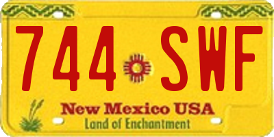 NM license plate 744SWF