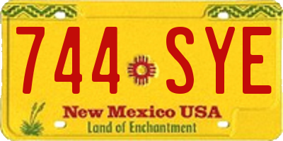 NM license plate 744SYE