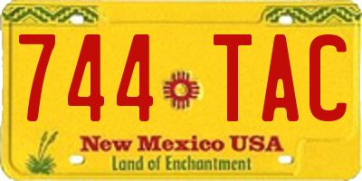 NM license plate 744TAC