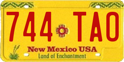 NM license plate 744TAO