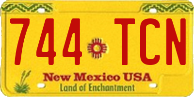 NM license plate 744TCN
