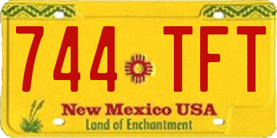NM license plate 744TFT