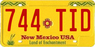 NM license plate 744TID